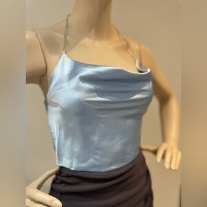 SHEIN | Satiny chain backless crop top Size Small